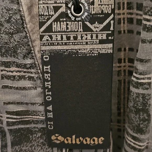 Salvage Gray Plaid Jacket With Hood - Picture 14 of 16